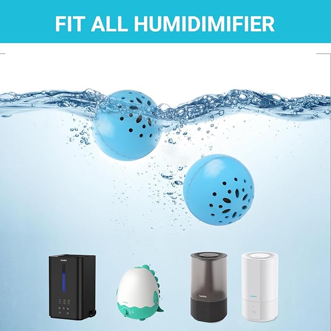 Humidifier Cleaning Ball – Fight Humidifier Mold and Bacteria with Humidifier Cleaner, Prevents Hard Water Build-Up, Eliminates White Dust, Removes Odor, For All humidifiers, Fish Tank