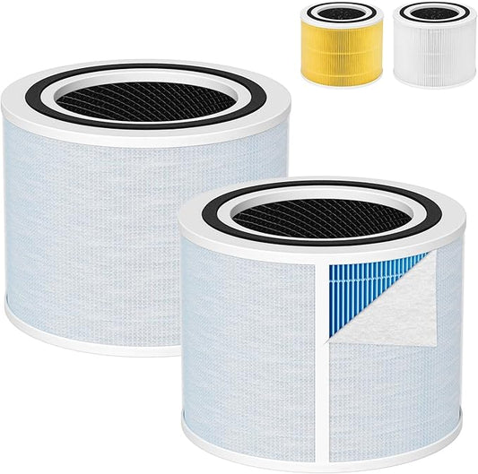 isinlive Core 300 Smoke Remover Replacement Filter for LEVOIT Core 300 Core300-P Core 300S Core 300S/P VortexAir Air Purifier, Core 300-RF, 4-in-1 HEPA Activated Carbon, 2 Pack, Blue, Core 300-P