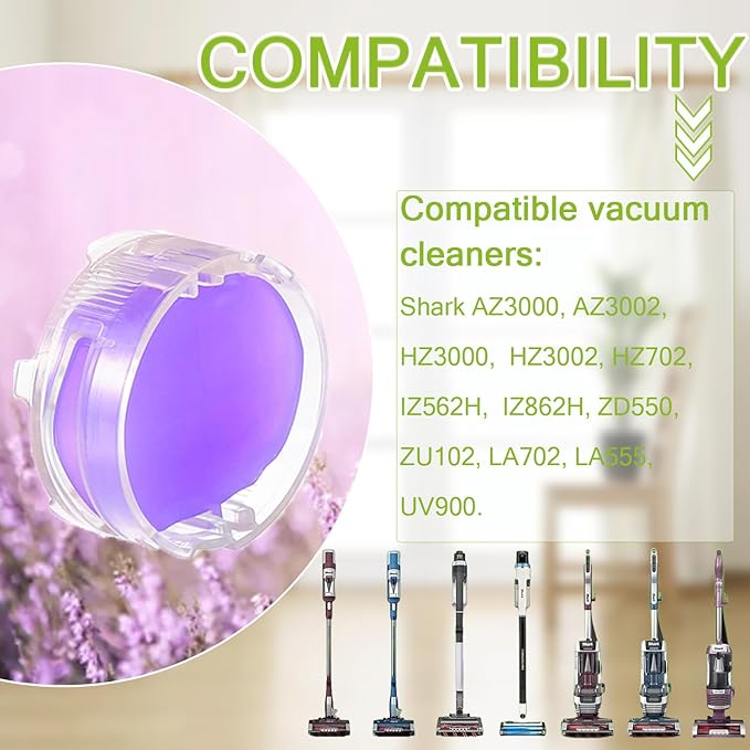Odor Neutralizer Cartridge Replacement for Shark AZ3000 AZ3002 HZ3000 HZ3002 HZ702 IZ862H IZ562H ZD550 ZU102 LA702 Odor Elimination Replacement 1541FC3000(Pack of 4pcs,Lavender)