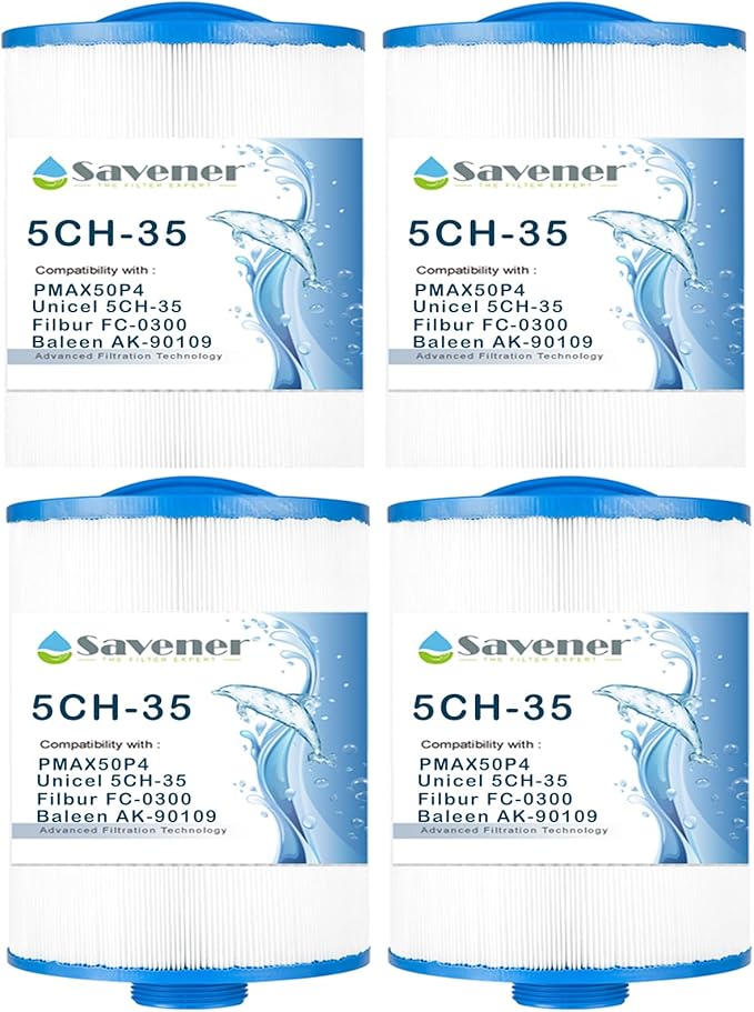 Replacement Filter for PMAX50P4, Unicel 5CH-35,Filbur FC-0300, Baleen AK-90109, Excel Filters XLS-526, 50353, Pure N Clean PC-0300, SD-00780, SD-00650 Filter Cartridge 4 Pack
