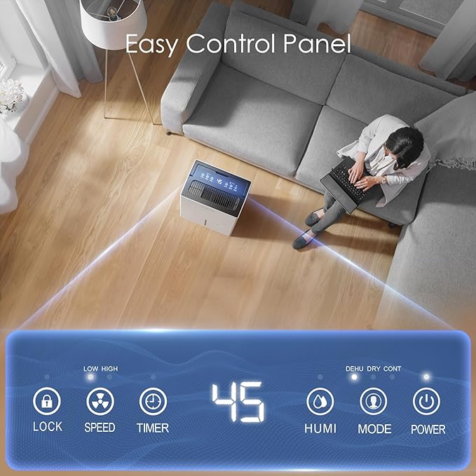 4500 Sq.ft Energy Star Dehumidifier for Home Basement, 52 Pints Large Room Dehumidifier with Drain Hose & Water Tank, Intelligent Humidity Control, Auto Defrost, for Living Room - 2024 Update