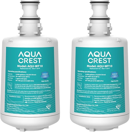 AQUACREST F-201R Filter Cartridge, NSF/ANSI 42 Certified, Replacement for Advanced Filtrete F-201R,HF05-MS,HC151-S,(Pack of 2), Model No.WF10