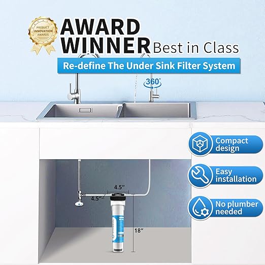 WINGSOL Jumbo Under Sink Water Filter with Faucet, NSF/ANSI 53&42, Reduce 99.99% Lead, Chlorine, Sediment, Mineralize & Alkalize Water, 24K Gallon Long-Lasting, Quick Change, Life Indicator
