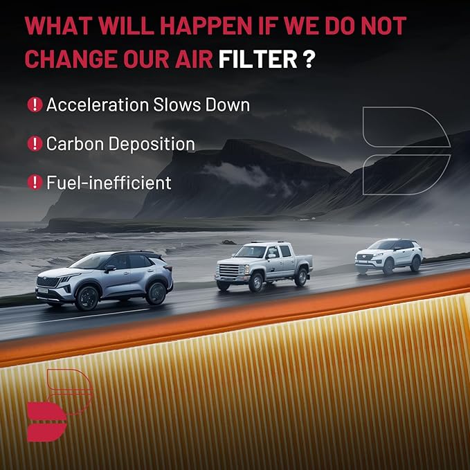 BDFHYK CA10242 Engine Air Filter Compatible with Ford & Lincoln & Mazda & Mercury - Edge(07-14), Explorer(11-23), Flex(09-19), Fusion, Taurus, Aviator, MKS, MKX, MKZ, 6, CX-9, Sable