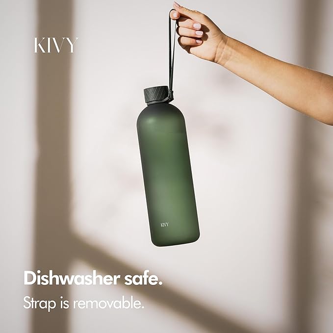 KIVY Slim Water Bottle 50oz [Lightweight & Shatterproof] - Reusable Tritan Water Bottle - Leak Proof Water Bottle for Women & Men - No Spill - Dishwasher Safe