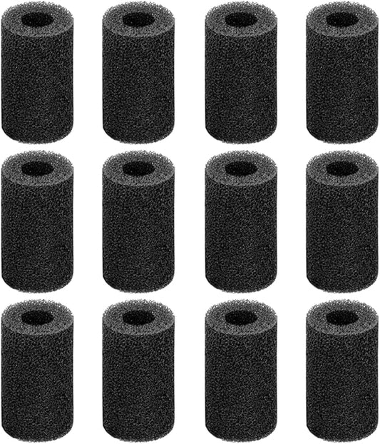 AQUANEAT 12-Pack Pre-Filter Sponge for Aquarium Shrimp Fry Fish Tank Filter 0.8 Inch Intake, Replacement Foam Cover