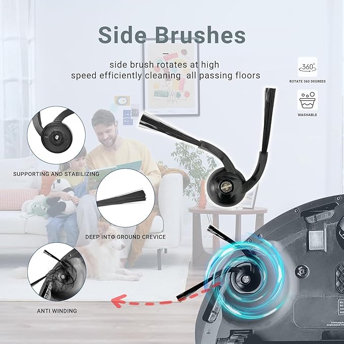 Parts Accessories Compatible for iRobot Roomba e5 e6 i1 i2 i3 i4 i5 i6 i7 i8 j5 j6 j7 j8 and All Plus i e j Series Vacuum Cleaner 1 Set Roller Brushes 3 HEPA Filters 3 Side Brushes