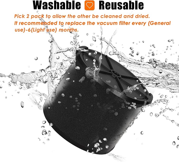 VF3700 / WS14045F Filter Replacement for Ridgid/Workshop Shop Vacuum Wet Application Foam Filters 3/4/4.5 Gallon Rigid Wet Dry Portable Vacuums, Wet Pick Up Filter-2 Pack