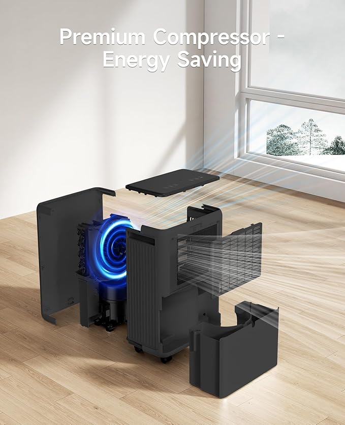 2000 Sq. Ft Dehumidifier for Basement, 30 Pint Dehumidifiers for Home, Bedroom and Bathroom, 3 Modes Dehumidifier with Drain Hose, Smart Humidity Control, 24H Timer (Black)