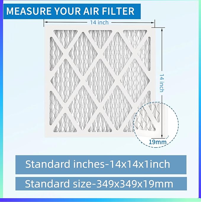 Air Filter14x14x1 MERV 13 (4-Pack) Electrostatic Pleated Air Filter for Residential Air Conditioners, Fireplaces, and HVAC Air Filters Replacement (Actual Size: 13.75 x 13.75 x 0.75 inches)