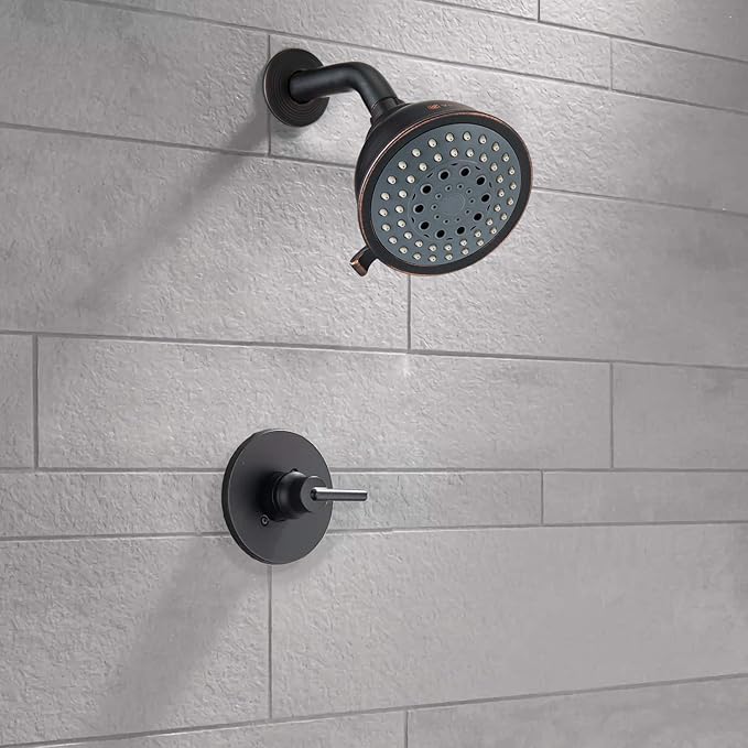 Voolan High Pressure Shower Head - 5 Function Rain Shower Head - Comfortable Shower Experience Even at Low Water Flow - Oil-Rubbed Bronze