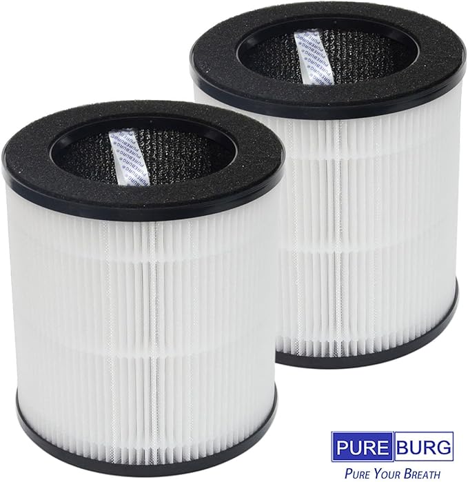 PUREBURG Replacement Filter Compatible with Tailulu AP100 Air Purifiers,3-Pack H13 True HEPA Activated Carbon 3-Stage Filtration Air Clean Dust VOCs