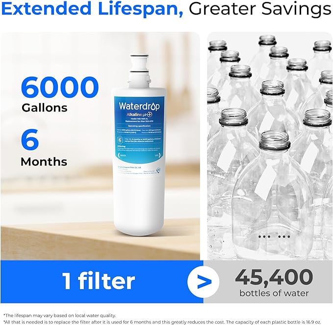 Waterdrop 3US-AF01 Water Filter, Replacement for Filtrete® 3US-AF01, 3US-AS01, Aqua-Pure AP Easy C-CS-FF, WHCF-SRC, WHCF-SUFC, WHCF-SUF, Filtrete® Water Filter Under Sink, Pack of 1