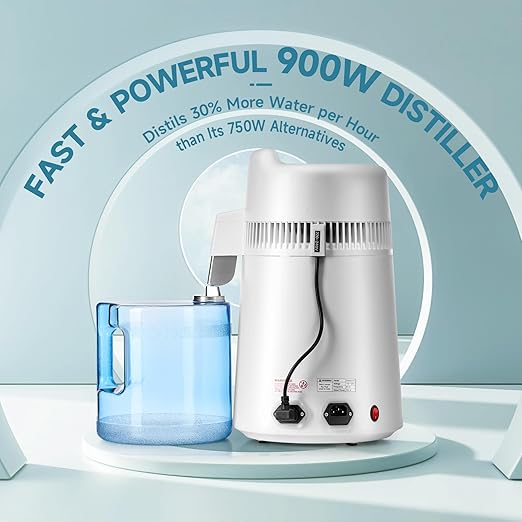 CO-Z 6L Water Distiller, Larger 1.6 Gal Countertop Home Distillers, Distilling Pure Water Machine for Home Table Desktop, Distilled Water Making Machine, Water Purifier to Make Clean Water for Home