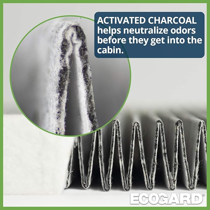 ECOGARD XC25869C Premium Cabin Air Filter with Activated Carbon Fits 2011-2024 Ram 1500, 2011-2025 2500, 3500, 2019-2024 1500 Classic, 2011-2024 5500, 4500, 4000, 2023-2025 Jeep Wagoneer L