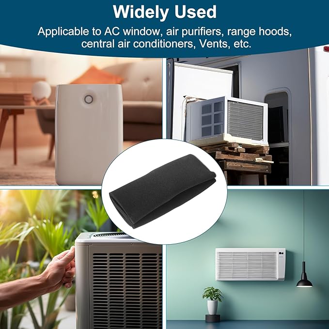 PATIKIL 39" x 20" x 0.8" Air Conditioner Filter Replacement, Washable Reusable Cut to Fit Foam Filter Air Filter for RV AC Vent Window Purifiers Computer, 40PPI