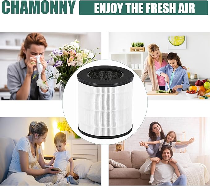 B-D02U Filter Replacement, Compatible with VEWIOR B-D02U Air Purifier and MOO-KA B-D02L and KOIOS B-D02L Air Purifier, 3-in-1 H13 True HEPA Filter and Activated Carbon Filter, 2Pack