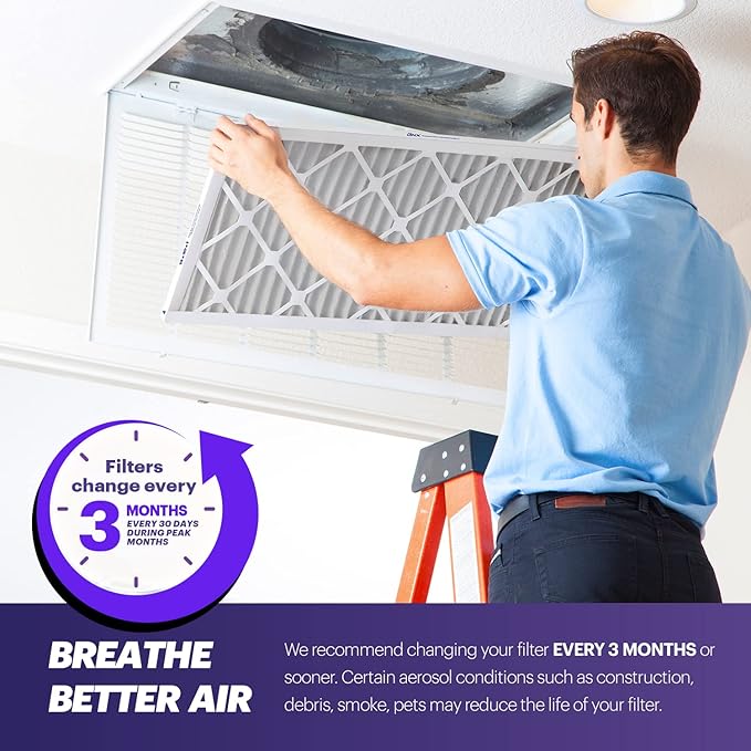 BNX TruFilter 20x24x1 Air Filter MERV 8 (12-Pack) - MADE IN USA – Dust & Pet Defense Electrostatic Pleated Air Conditioner HVAC AC Furnace Filters for Dust, Pet, Mold, Pollen MPR 600 – 700 & FPR 5