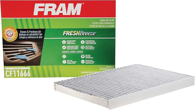 FRAM Fresh Breeze Cabin Air Filter Replacement for Car Passenger Compartment w/ Arm and Hammer Baking Soda, Easy Install, CF11666 for Select Hyundai Vehicles