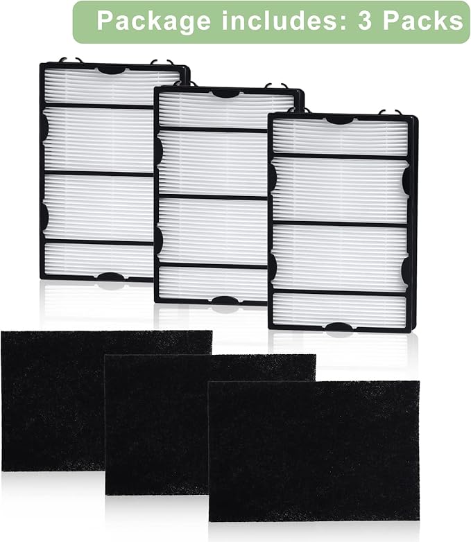 HAPF600 HEPA Filter Replacement Compatible with Holmes Air Purifier True HEPA Filter B&Carbon Pre-filters, Replace HAPF600D HAPF600D-U2 HAP615 HAP625 HAP650 HAP675 HAP725 HAP750-3 Packs
