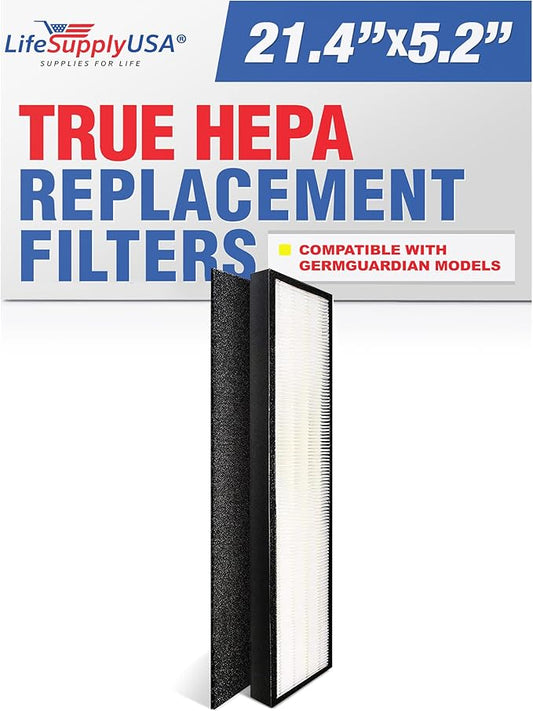 LifeSupplyUSA True HEPA Replacement Compatible with GermGuardian FLT5000/FLT5111 AC5000 Series Air Cleaners, Filter C