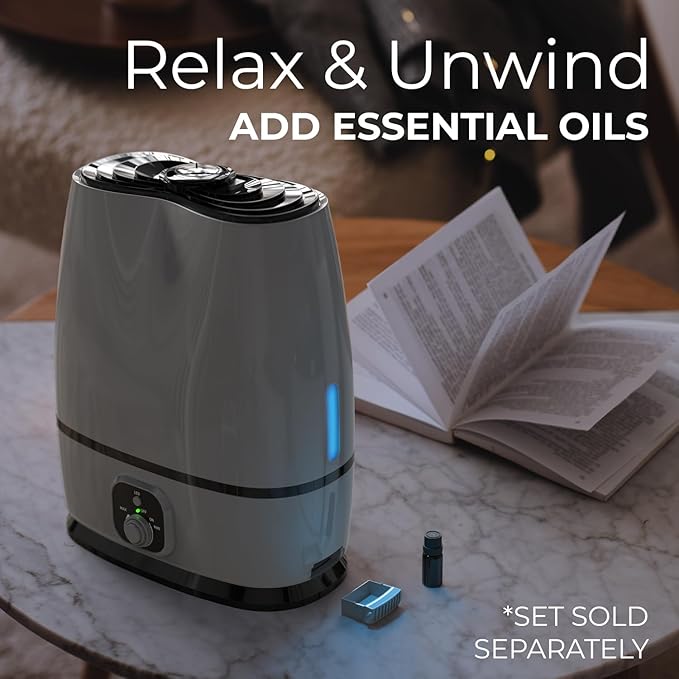 Everlasting Comfort Cool Mist Humidifiers for Bedroom 6L - Humidifier Large Room No-Filter, Quiet Air Humidifier for Plants, Allergies, Dry Skin, Congestion, 50 Hr Run Time
