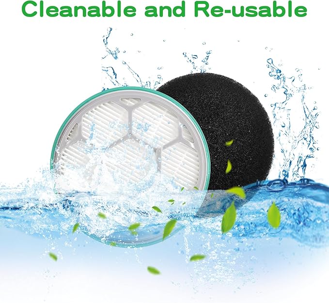 Hepa Sponge Filter Replacement Accessories Compatible with Neabot/Neakasa P1 Pro Pet Grooming Kit & Vacuum,9.5cm Diameter Circle(2 Hepa Filters+4 Sponges)