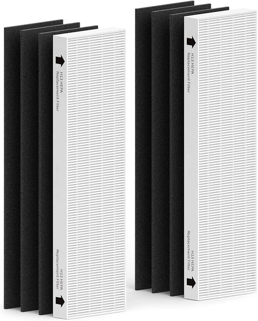 2 Pack Replacement Filter for Fellowes AeraMax 90/100/DX5/DB5 Purifier, Fits Part# 9287001 & 9324001, 2 Filter and 6 Carbon filter