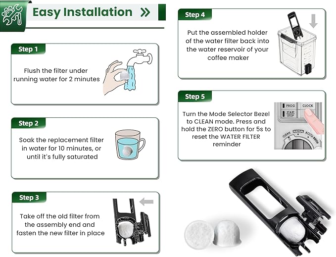 12 Pack WGCM350 Activated Carbon Water Filter Pods Replacement for Wolf Gourmet Coffee Maker System - Compatible with WGCM100S WGCM110S WGCM120S