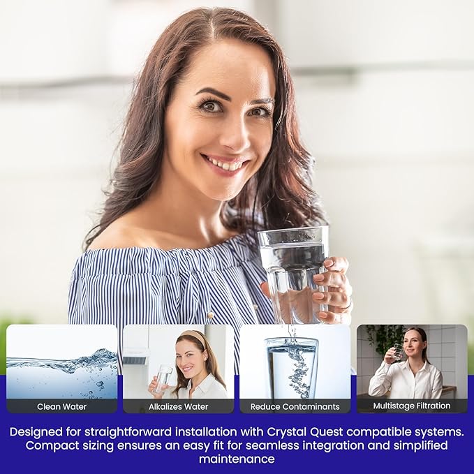 Crystal Quest Alkalizer, Ionizer, Mineralizer & Oxidation Cartridge – Boosts pH & Alkalinity, Reduces Acidity & ORP, Enhances Taste with Essential Minerals, Long-Lasting Performance, Easy Installation