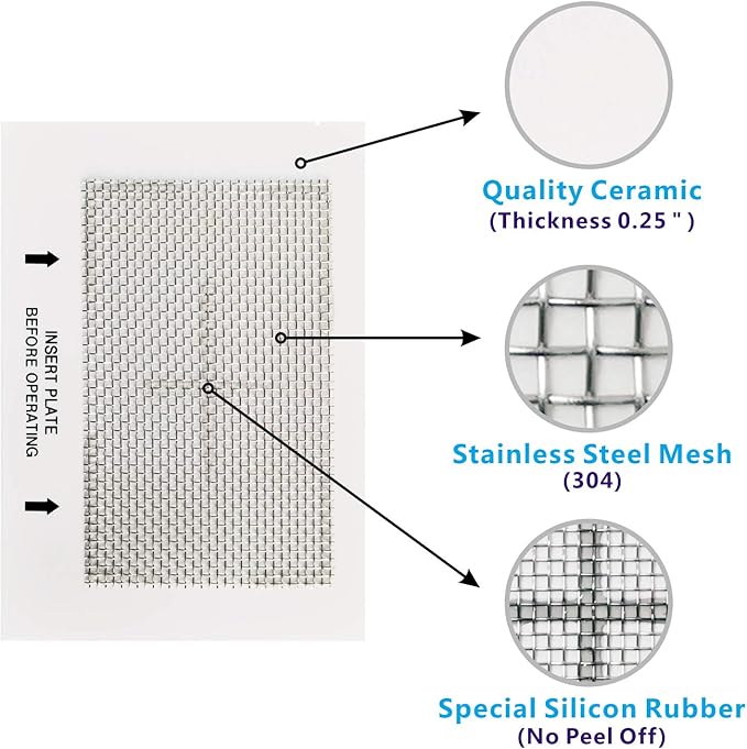 Universal Ceramic Ozone Plates for Generic Ozone Generators Washable Purification Air Purifier, 6.5" x 4.5" Inches Replacement Ozone Plates (1Pack)