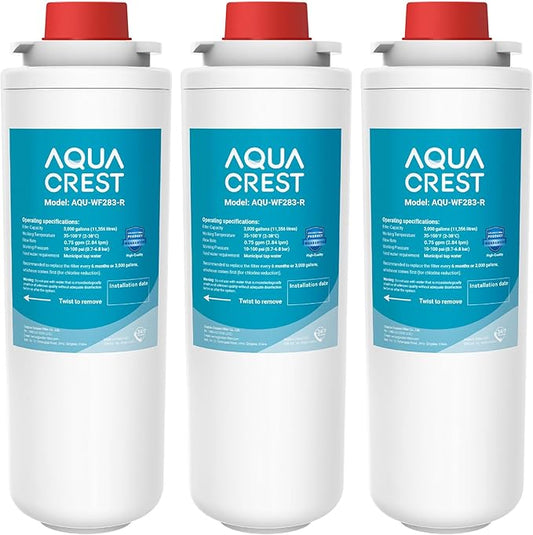 [WITH CHIP] AQUA CREST WF283-R Replacement for Elkay® 51300C, Compatible with Elkay® ezH20® and Halsey Taylor® Bottle Filling Stations, NSF/ANSI 42, Reduces Chlorine, Bad Taste & Odor, 3 Pack