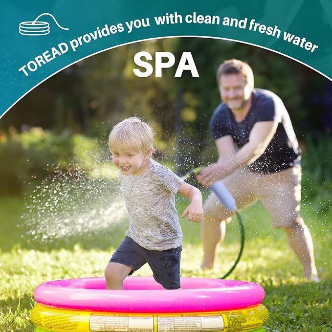 TOREAD Garden Hose Filter for Filling Hot Tub, Spa, Pool, Reduces Chlorine, Heavy Metals, Hard Water, Hose End Prefilter Fits Any Standard 3/4" Garden Hose Thread, Up to 8,000 Gallons, 1 Pack (1)