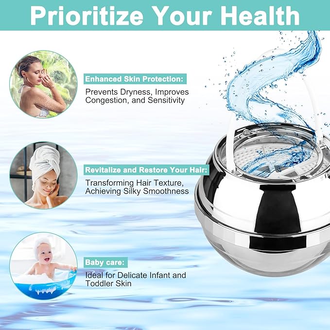 Ball Filter for Bathtub -8 Stages bath filter for tub- Removes Hundreds of Contaminants, Purify Your Bathwater for Healthier Skin and Hair, BPA Free, bathtub water filter, bathtub water filter