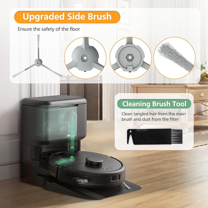 12 Pack Replacement Accessories kit Compatible with eufy L60/ L60 SES/ L50/ L50 SES Robot Vacuum Replacement Parts (1 Pack Roller Brush+4 Pack Filter & Sponge+6 Pack Side Brush+1 Cleaning Kit)