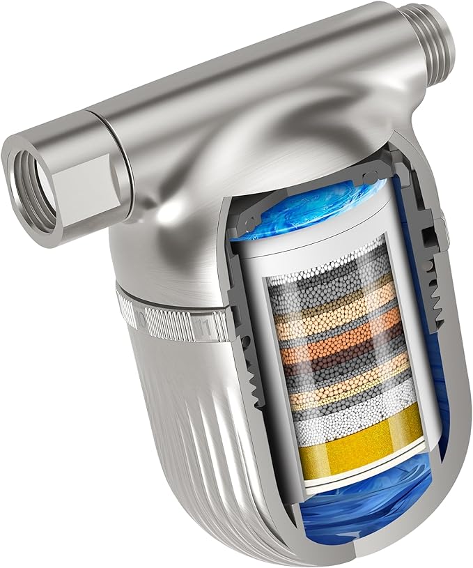Cobbe Shower Filter | All-METAL Joint | 99% REMOVAL Shower Head Filter for Hard Water, Heavy Metals, Chlorine and Harmful Substance, Improve your skin and hair - Brushed Nickel