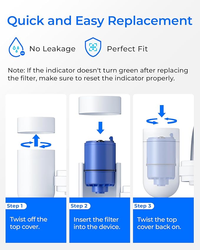 Waterdrop Filter Replacement for All PUR®, PUR®Plus Faucet Filtration Systems, Pur® RF-9999® Faucet Water Filter, NSF Certified, 1 Pack, Model No.: WD-C08A