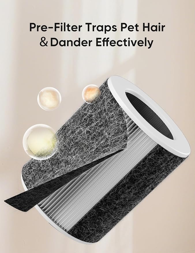 Air Purifier for Home Large Room up to 3620Ft², H13 True HEPA Air Purifiers for Home Pet Hair Dander Odor Pollen, Air Cleaner with Smart WiFi, 360° Air Intake, Auto Mode, Pet Lock, 22dB Quiet