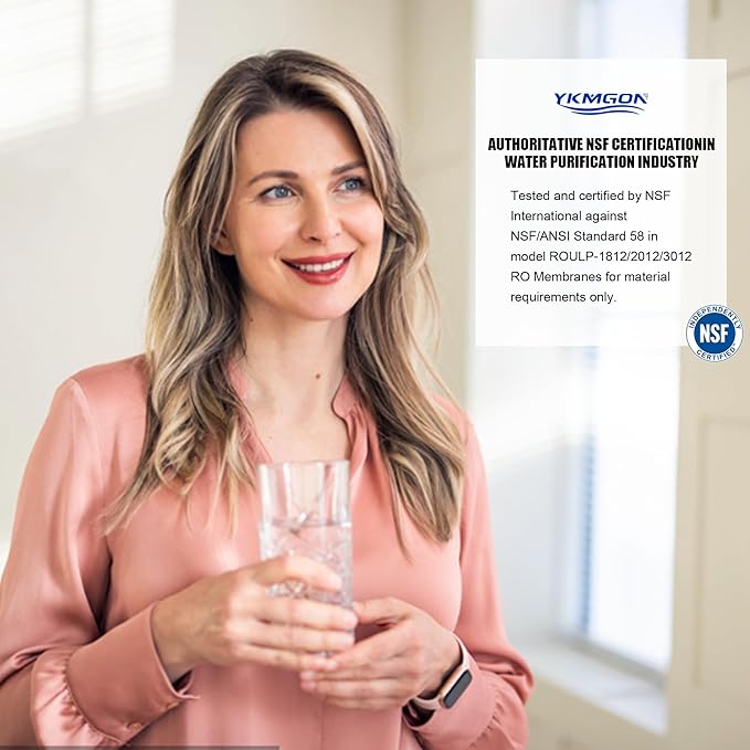 75 GPD Reverse Osmosis RO Membrane Element，12"x1.8" Replacement Water Filter or Under Sink Home Drinking RO Water Purifier System