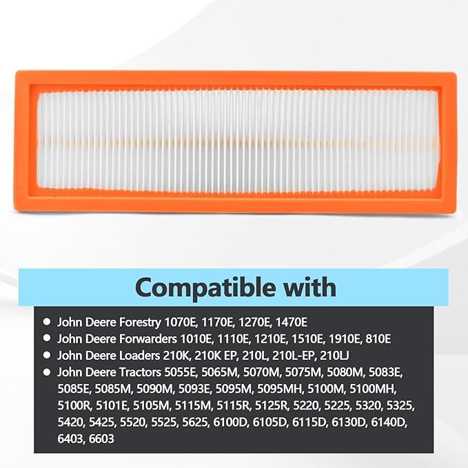 RE198488 Cabin Air Filter 4PCS Compatible with John Deere Tractor 5525 5320 5325 5420 5425 5520 5525 5603 5625 5725 6100D 6110D 6115D 6125D 6130D 6140D 6403 6603 Replaces PA30086 WP10160 RE73220