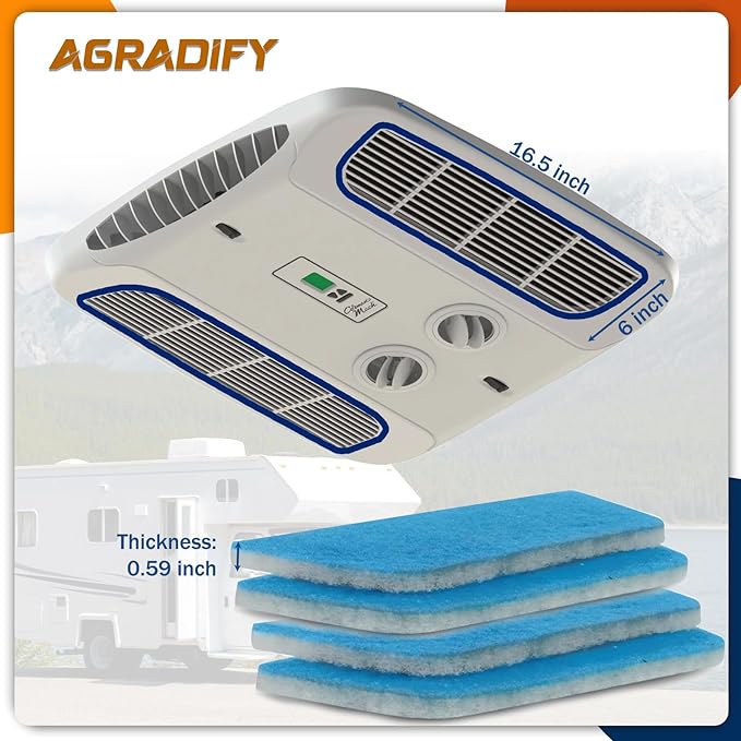 6 Pack RV Air Filter 6" X 16.5" RV AC Filter Compatible with Coleman Mach Air Conditioner Vent MERV 8 Rated RV Air Filter Replacement Unit