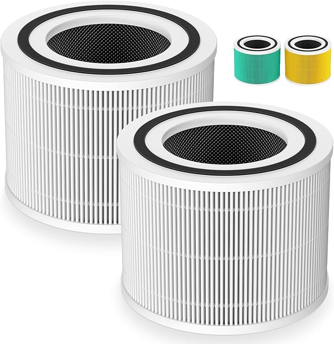 Core 300 Replacement Filter for LEVOIT Core 300/ Core 300S/ Core 300-P/Core 300S-P/Core P350 Air Purifi-ers, 3-IN-1 HEPA Filter, Compared to Part# Core 300-RF, White (2 Pack)