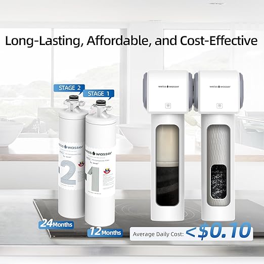 0.01μm Under Sink Water Filter, Multi-Stage Ultra Filtration for Baçtёria, Chlorine & Odor Reduction, 9K Gal/2-Yr, Easy Install with Dedicated Faucet, WU2.SH01-Y