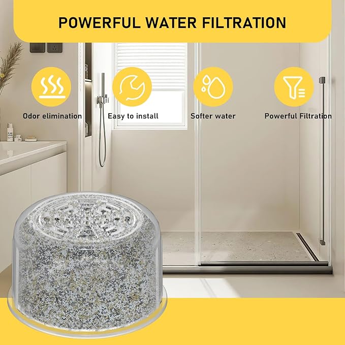 4 Pack Shower Head Filter Replacement Cartridge Compatible with All Canopy Fixed & Handheld Filtered Shower Head, Shower Filter For Hard Water