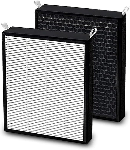 2 Pack 47001 HEPA/Carbon Combo Replacement Filters Compatible with NUWAVE OxyPure Model 47001 47002 47003 47004 47005 and 47006 Air Purifiers