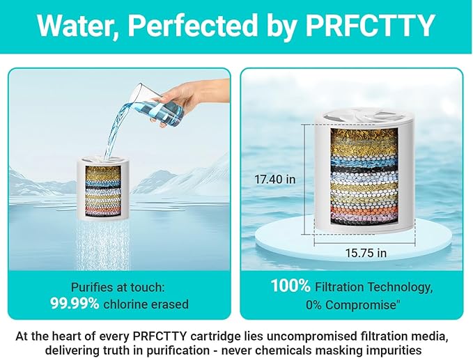 20 Stage Shower Head Filter,Revitalize Hair,Skin Nails While Purifying Water,Prevent Scale Buildup,High Output Fan Technology Softener Hard Water 99% Remove Lead,Chlorine,Fluoride,Matte Black