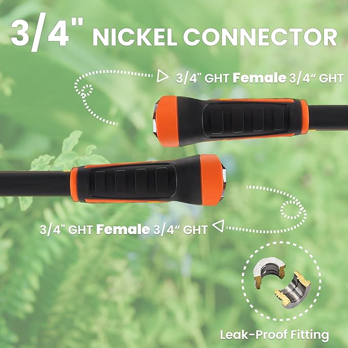 Giraffe Tools Garden Leader Hose 5ft x 5/8", Short Water Hose Heavy Duty, Flexible, Lightweight Hybrid Hose with Swivel Handle, Double Female Fittings, Burst 600 PSI