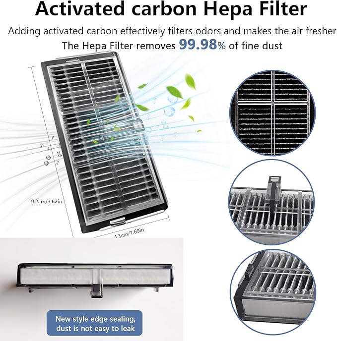 Yivy 21 Pcs Parts for Dreame X40 Ultra/L40 Ultra /X40 Master/Mova P50 Pro Ultra/Mova P10 Pro Ultra replacement: 4 Carbon HEPA filter, 4 Side Brushes,4Carbon dust Bags, 6 Mop Cloth