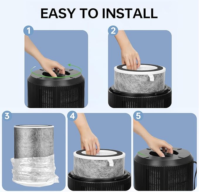 HP200 HP201 HP202 Replacement Filter Compatible with Shark HP200 Series, HP202 HP201 HP232 HP302, UA205 and HC502 Air Filter Replacement, Compare Part HE2FKBAS, HE2FKBASMB