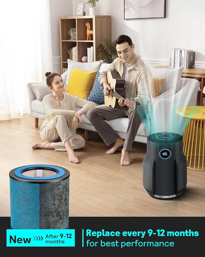 Leemone HP152 Replacement Filter Compatible with Shark Air Purifier HP150, HP151, HP152, HP155, UA155, HP152C, HE15FKPET, NeverChange True HEPA with Pet Particle Barrier, 2 Pack